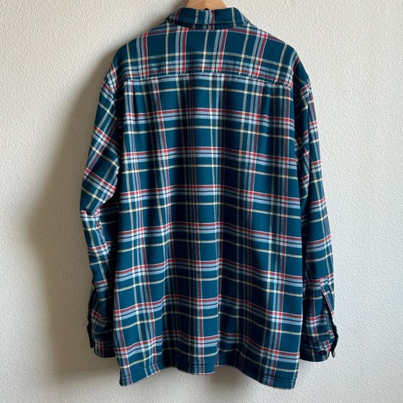 LL Bean Men Fleece Lined Shacket Size L Regular Traditional Fit Plaid Multicolor - Picture 2 of 12